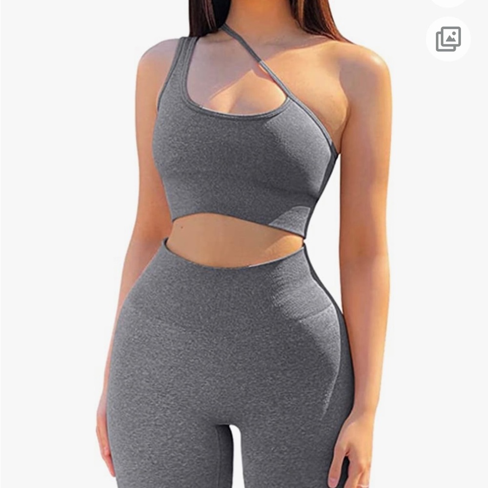 HYZ High Waist Sports Legging Stretch Yoga Crop Top Bra Set